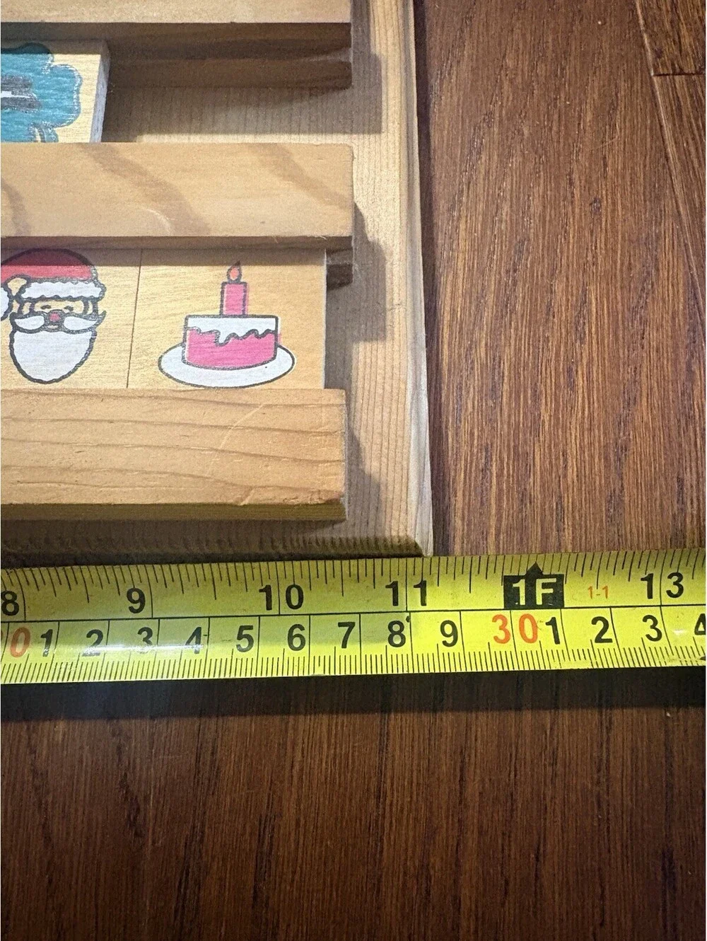 Vtg Wooden Perpetual Calendar Wall Hanging Farmhouse Cottagecore Folk Art